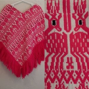 Vintage Kids Woven Embroidered Poncho 4-6
